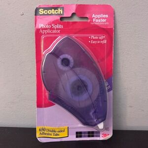 Scotch Photo Splits Applicator Purple 2007 Double-Sided Adhesive Tabs 3M‎ NEW